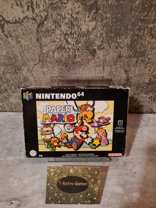 N64 Nintendo 64 Paper Mario mit OVP und Anleitung EUR - T-Retro-Games 