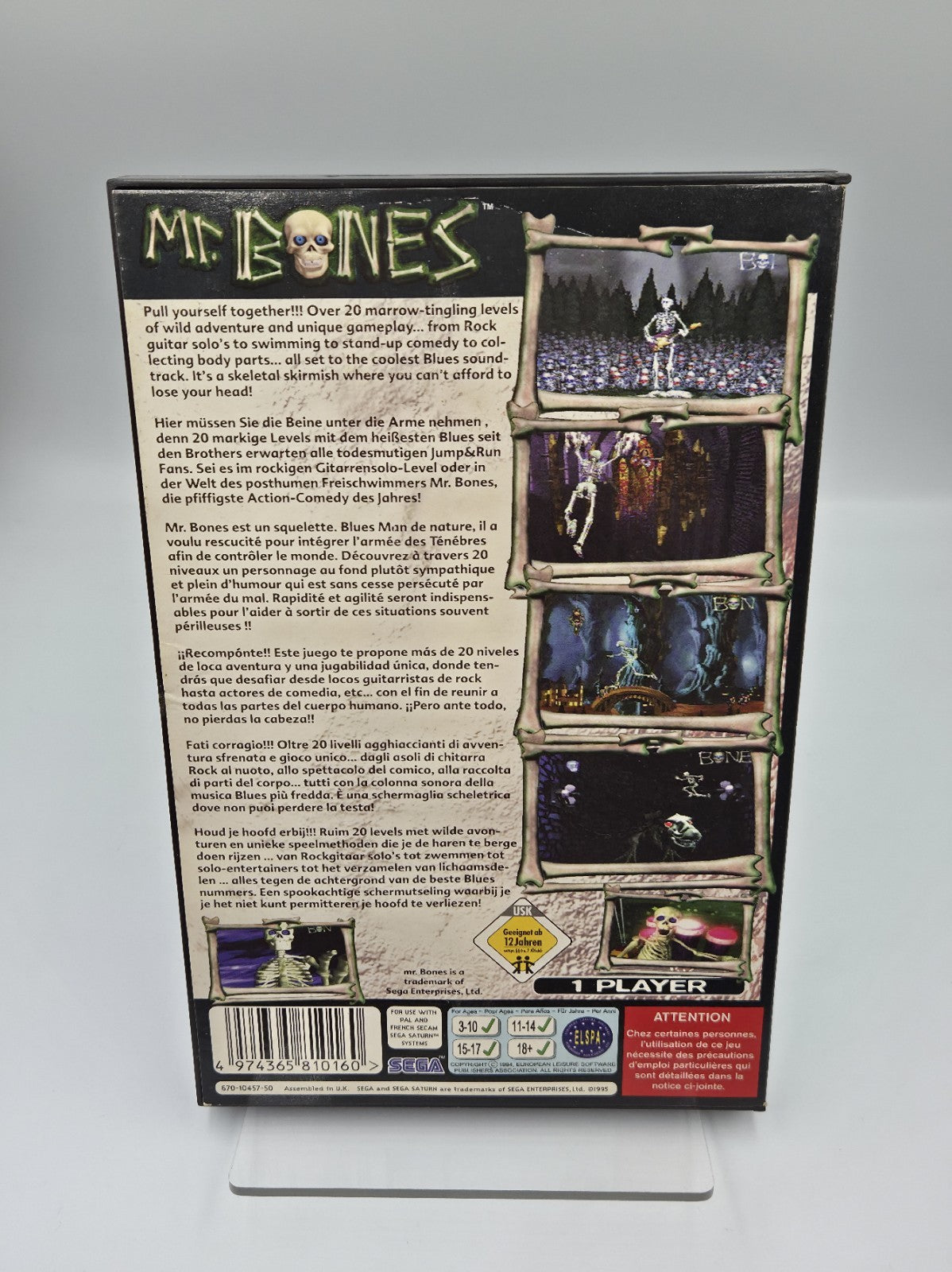 Sega Saturn Spiel Mr. Bones mit OVP und Anleitung Multi Language 2 Discs