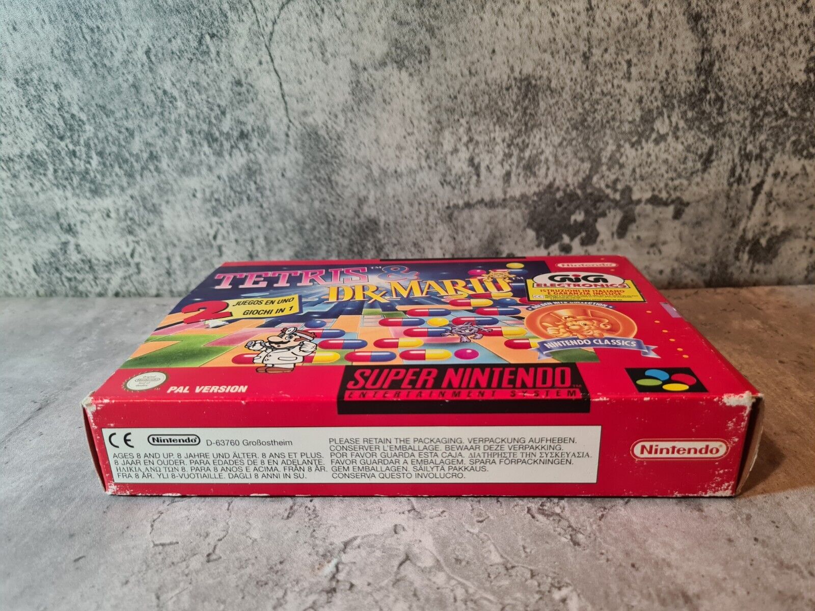 SNES Super Nintendo Tetris & Dr. Mario mit OVP und Anleitung ITA - T-Retro-Games 