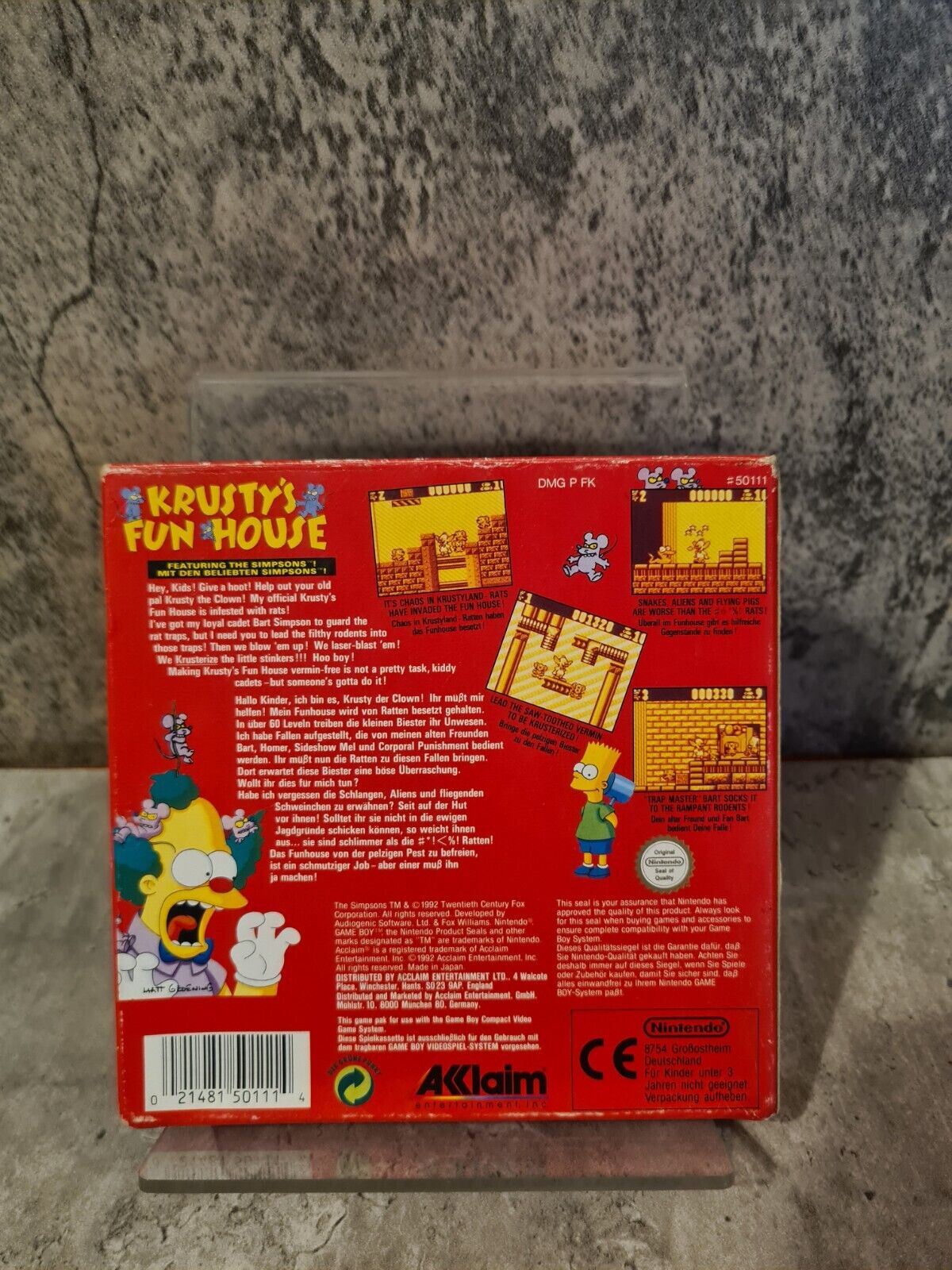 Nintendo Game Boy Classic Spiel Krusty's Fun House mit OVP und Anleitung NOE - T-Retro-Games 