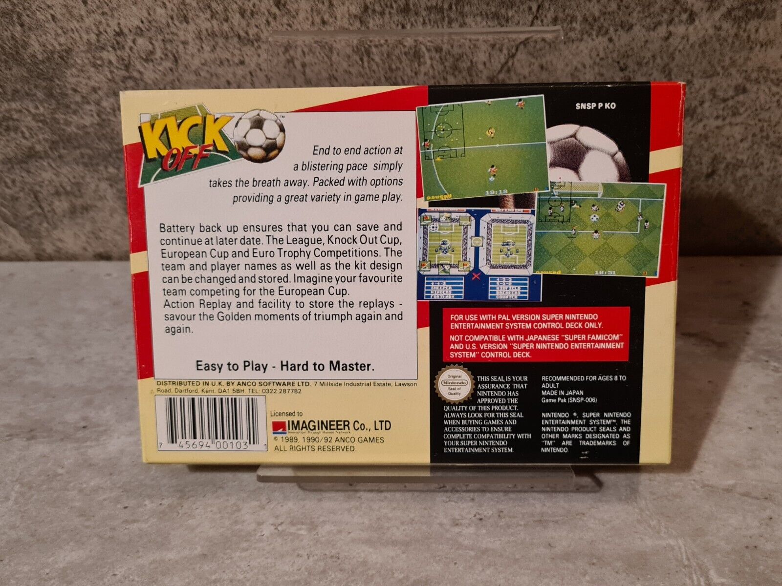 SNES Super Nintendo Kick Off mit OVP und Anleitung UKV - T-Retro-Games 