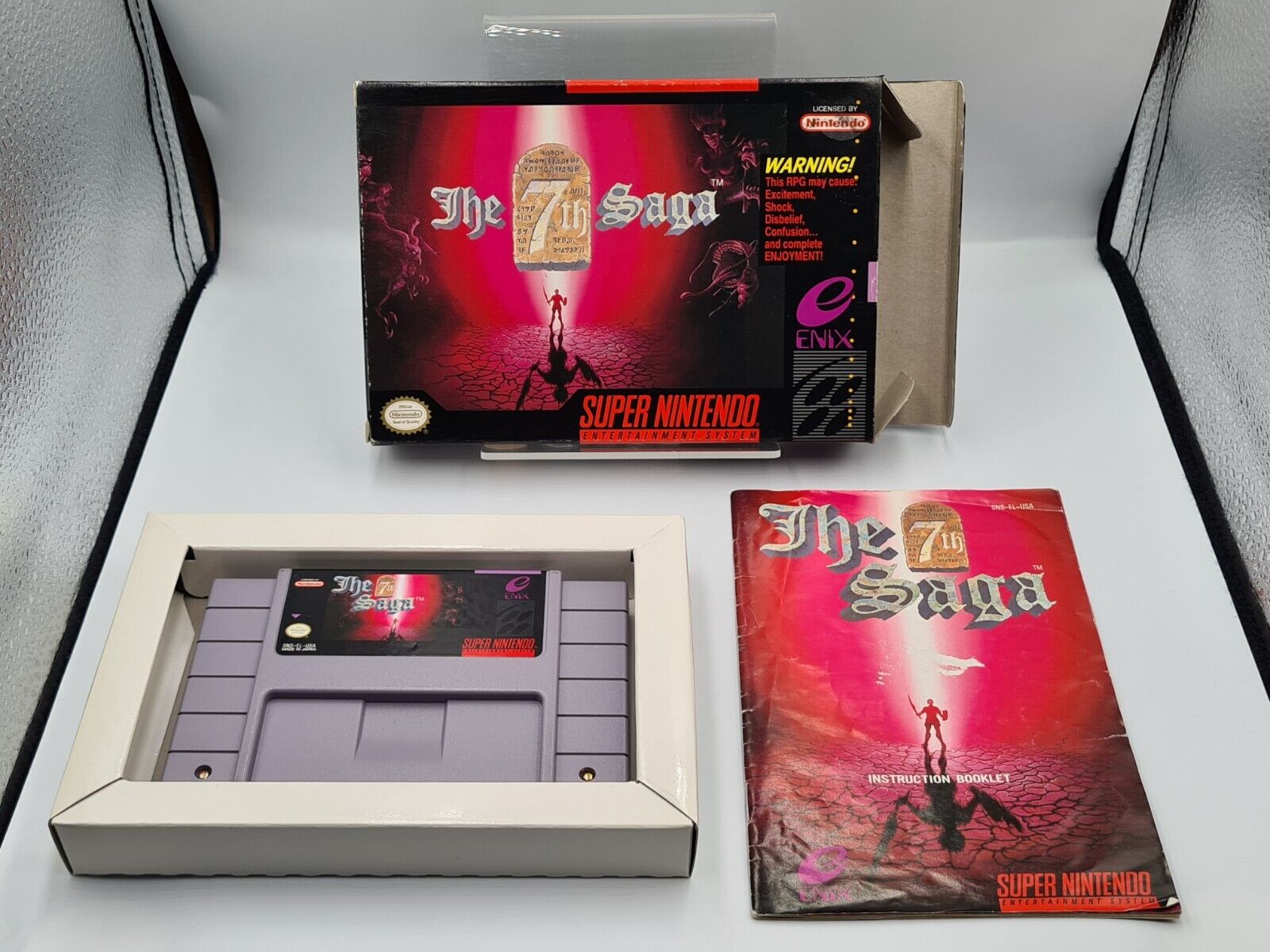 SNES Super Nintendo The 7th Saga mit OVP und Anleitung NTSC-USA - T-Retro-Games 