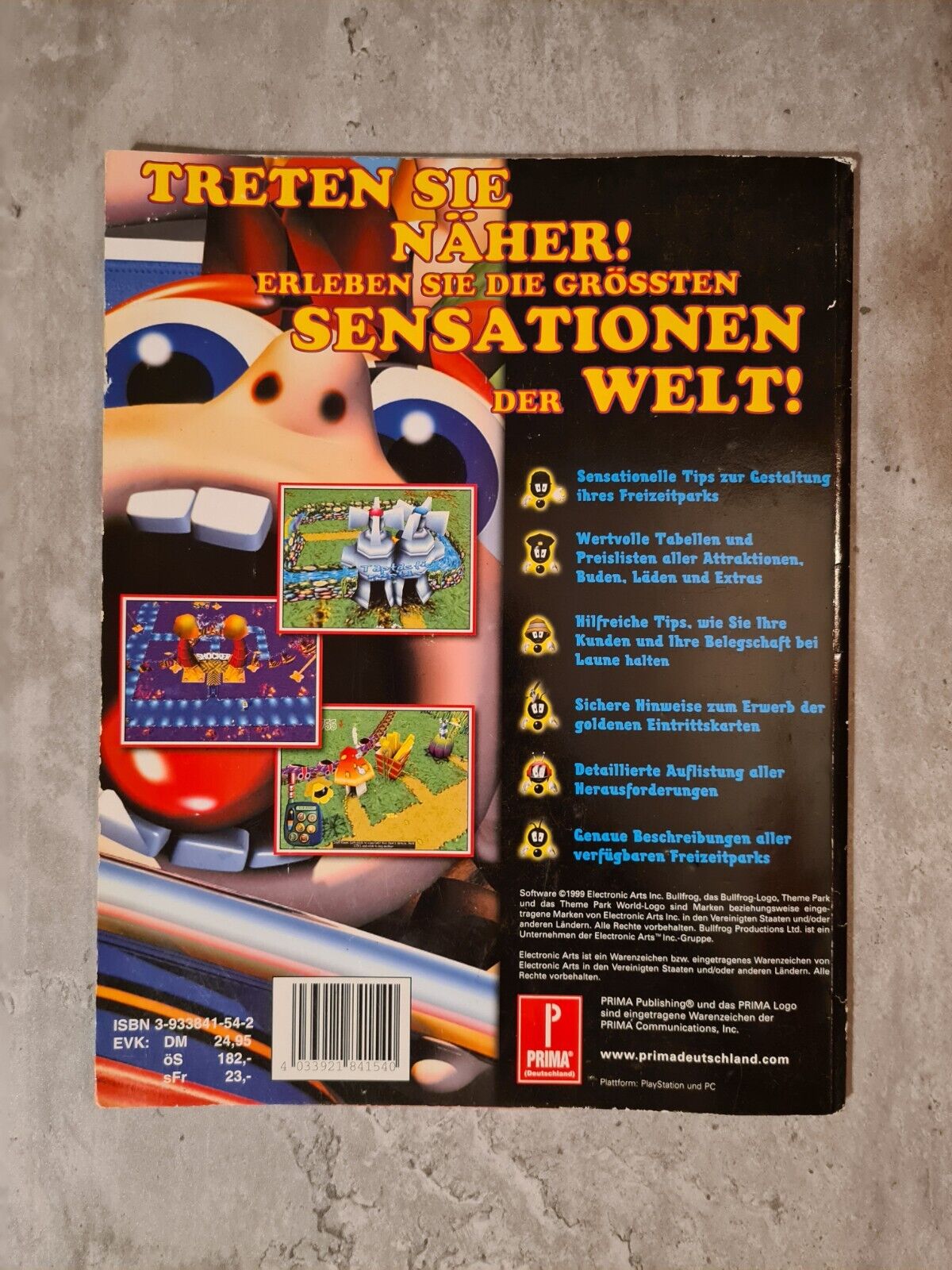 Prima Theme Park World Offizielles Lösungsbuch Deutsch - T-Retro-Games 