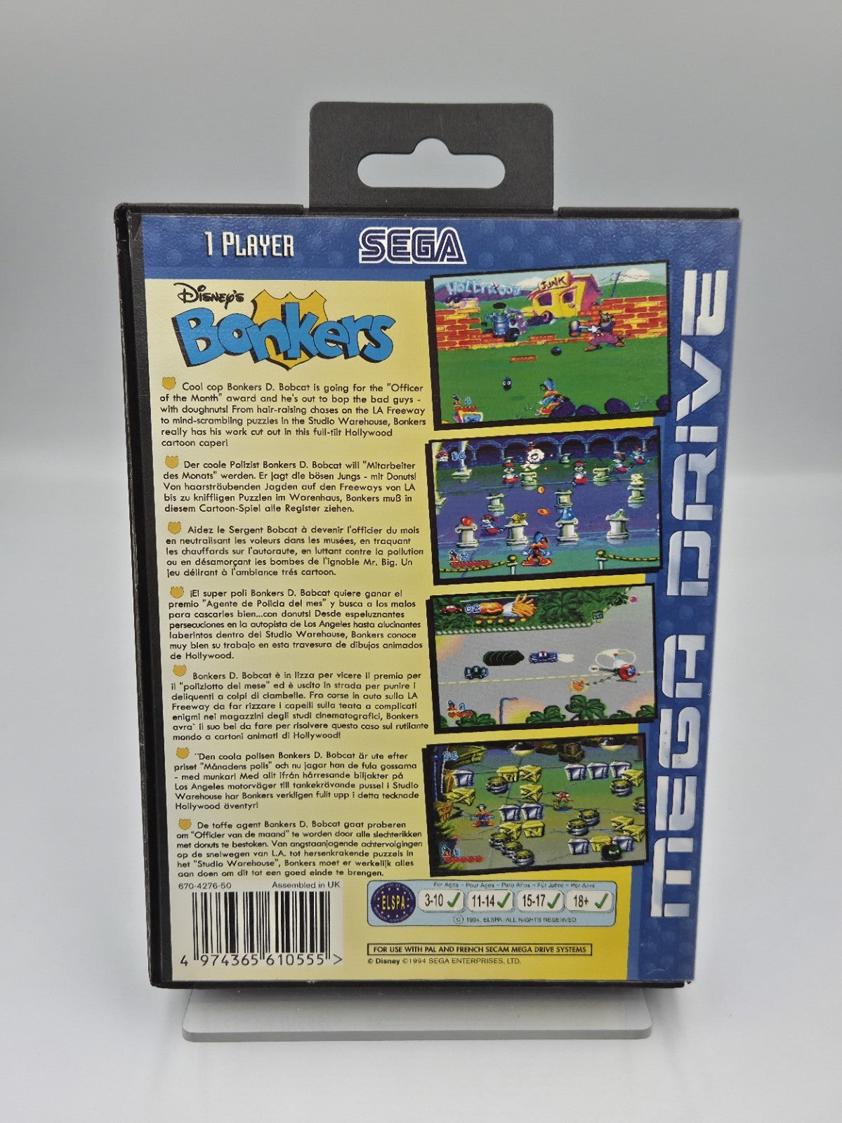 Sega Mega Drive Spiel Disney's Bonkers mit OVP und Anleitung Multilingual 