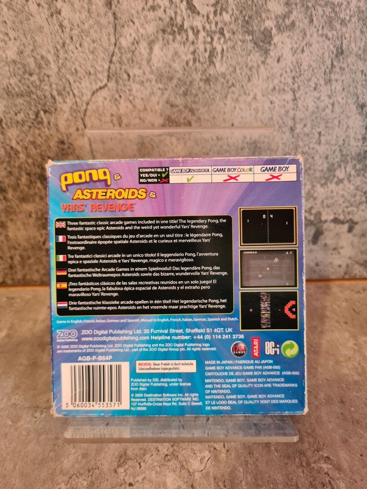 Gameboy Advance Pong + Asteroids + Yars Revenge mit OVP und Anleitung EUR - T-Retro-Games 