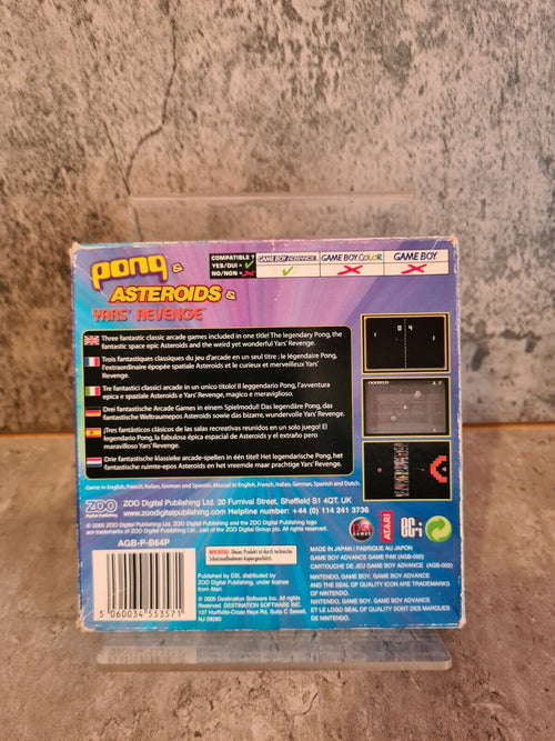 Gameboy Advance Pong + Asteroids + Yars Revenge mit OVP und Anleitung EUR - T-Retro-Games 