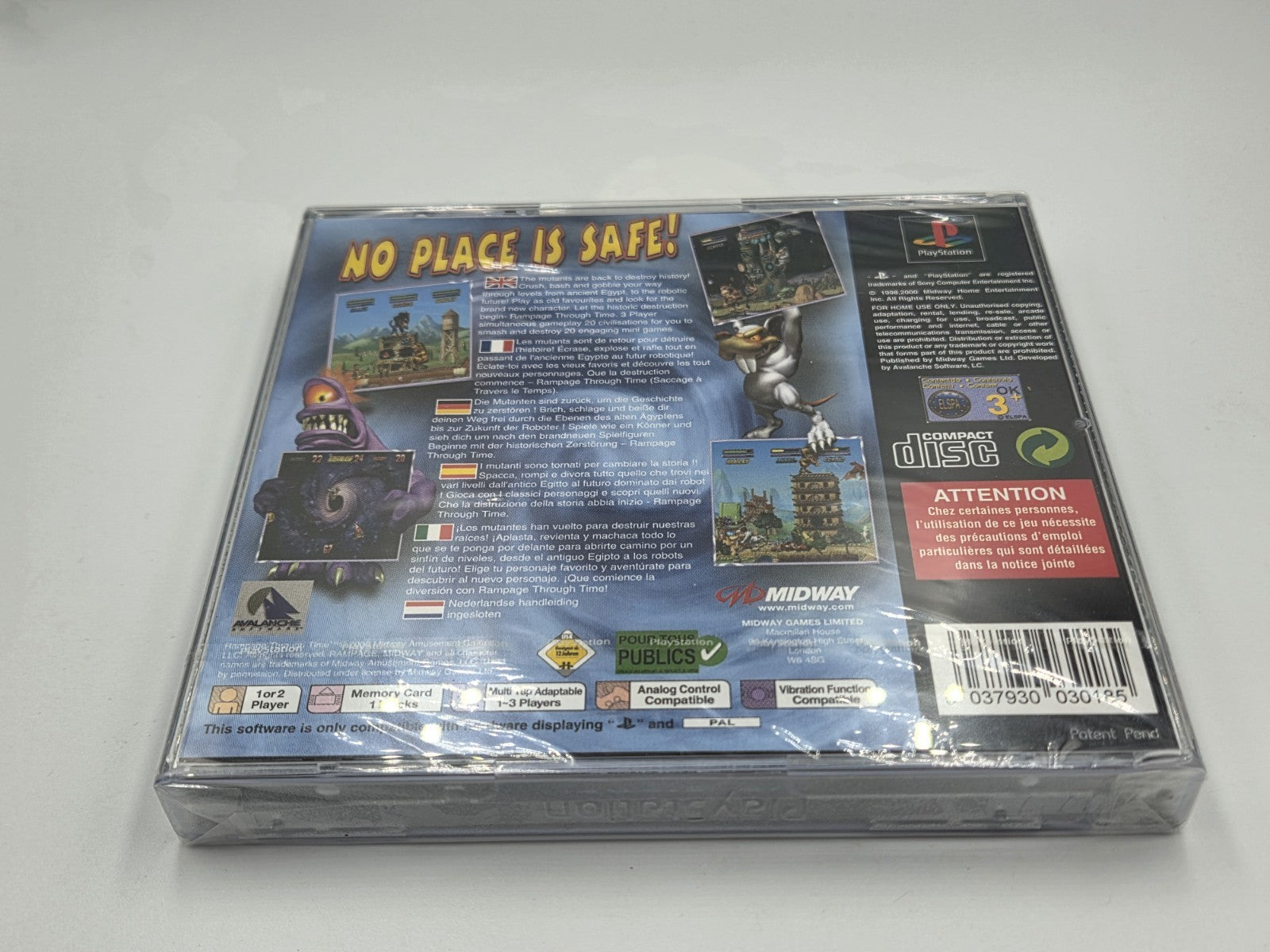 PS1 Playstation 1 Rampage Through Time Sealed Neu New Multilingual 