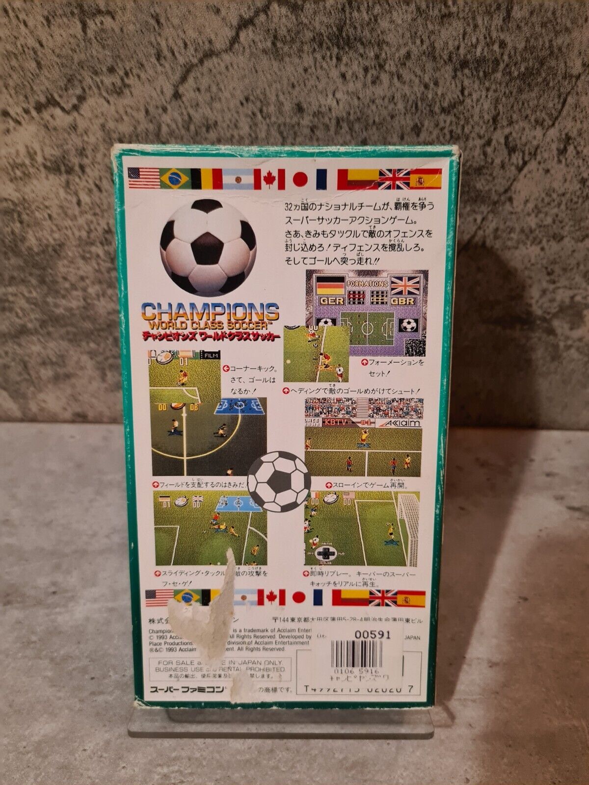 SFC Super Famicom Champions World Class Soccer mit OVP und Anleitung + Poster - T-Retro-Games 