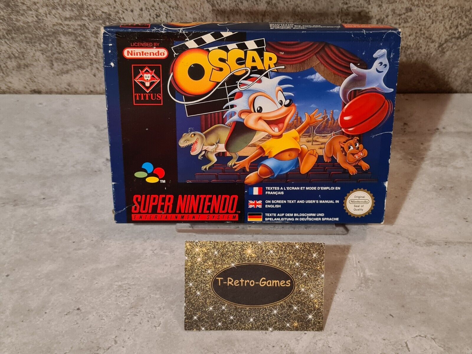 SNES Super Nintendo Oscar mit OVP und Anleitung EUR - T-Retro-Games 