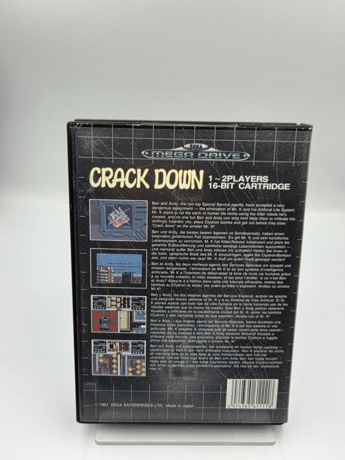 Sega Mega Drive Spiel Crack Down mit OVP und Anleitung Multilingual 