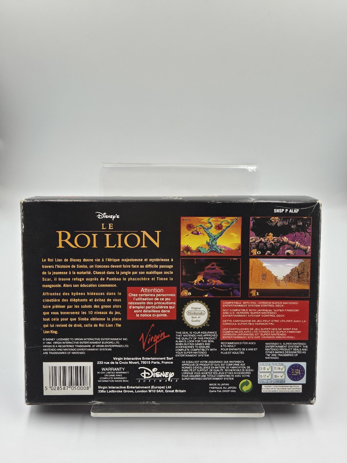 SNES Super Nintendo Disney's Le Roi Lion mit OVP und Anleitung FRA