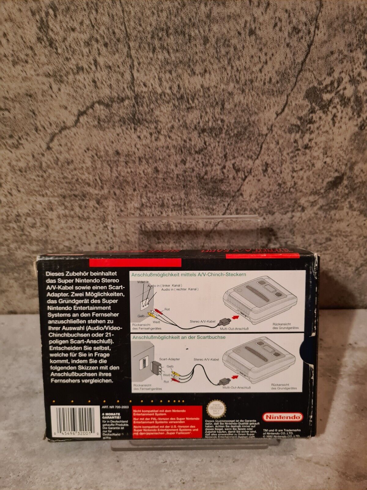 SNES Super Nintendo Stereo A/V Kabel OVP - T-Retro-Games 