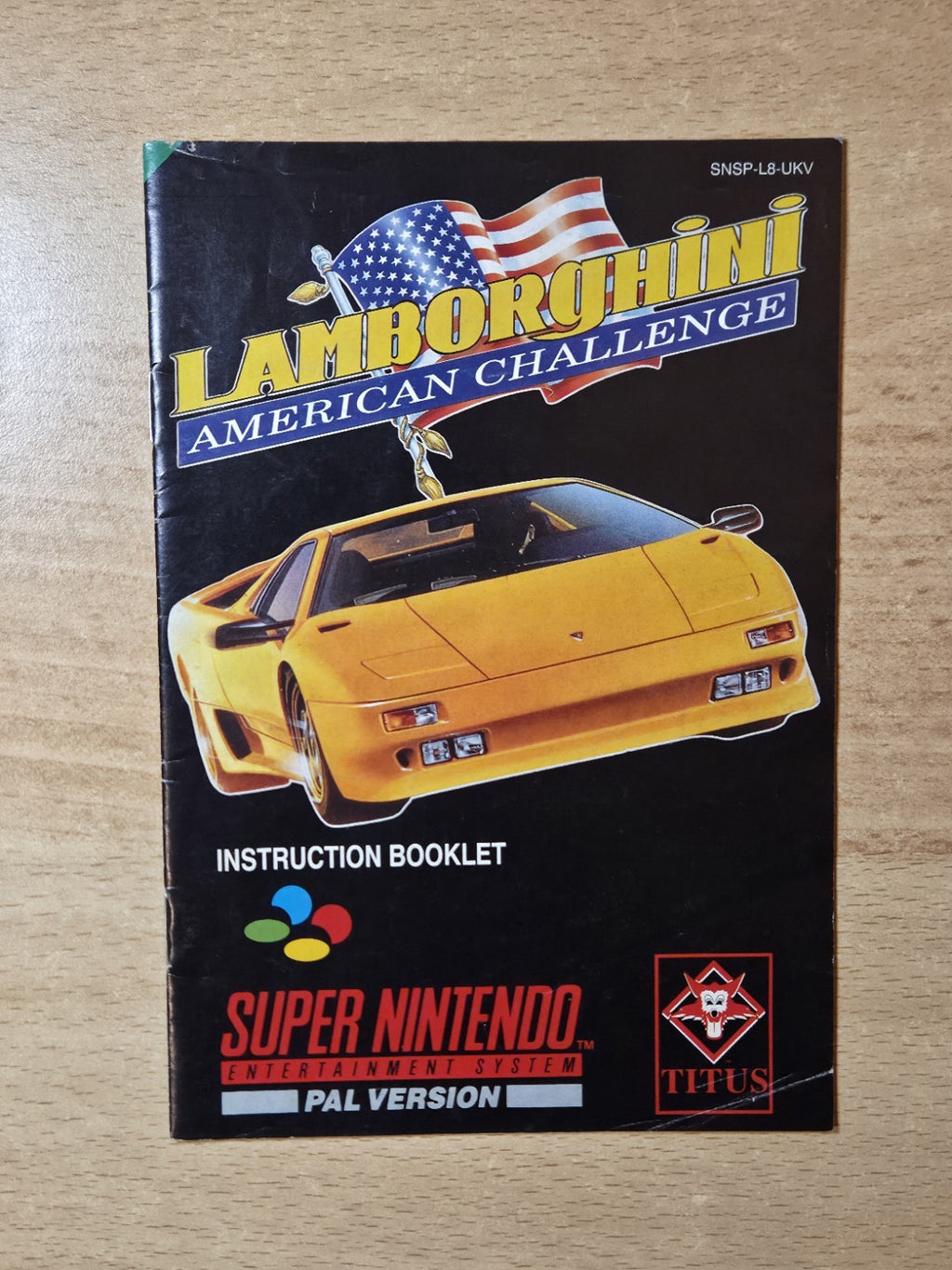 SNES Super Nintendo Lamborghini American Challenge Instruction Booklet UKV