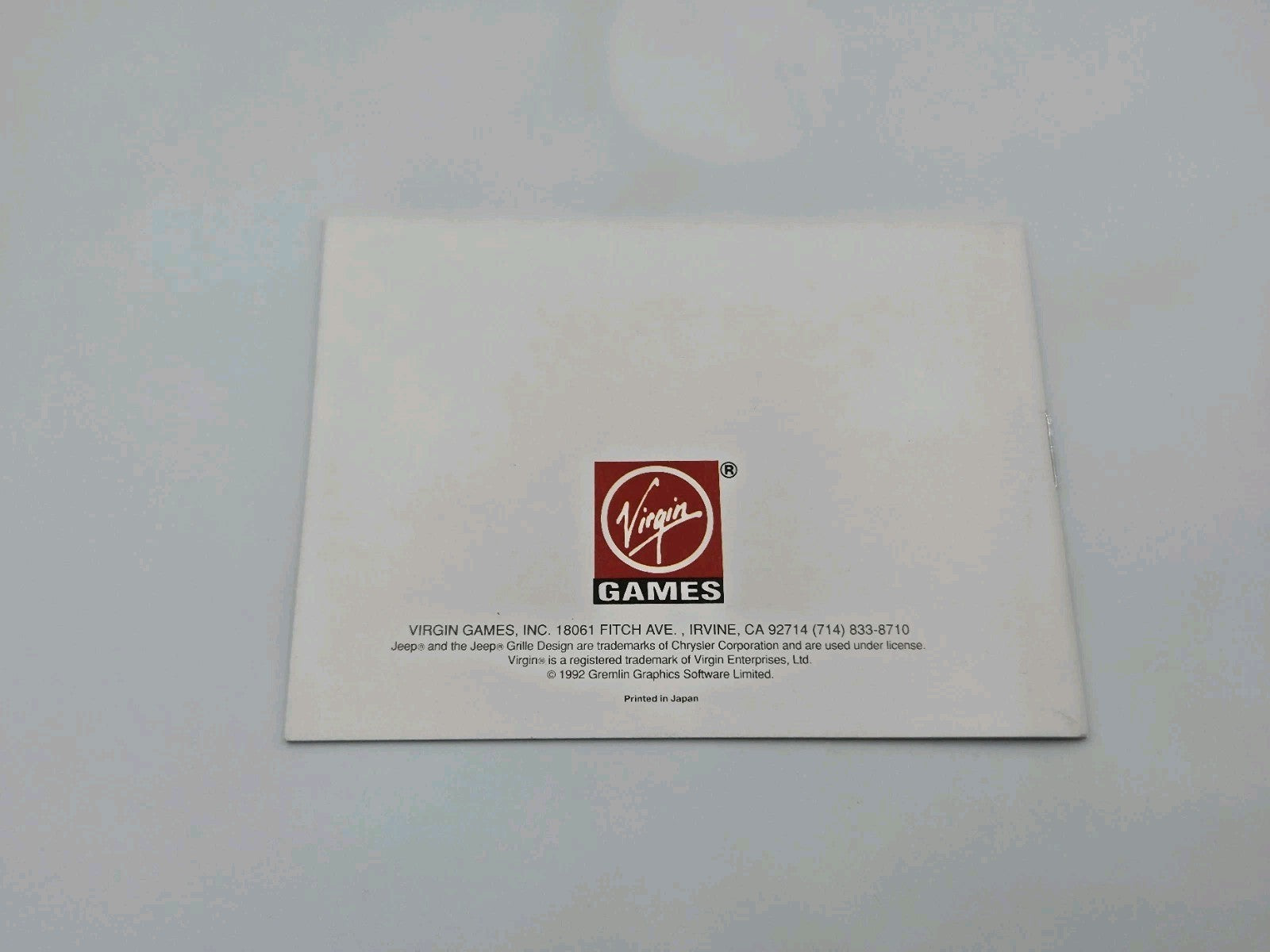 Game Boy Classic Jeep Jamboree Off-Road Adventure Instruction Booklet USA