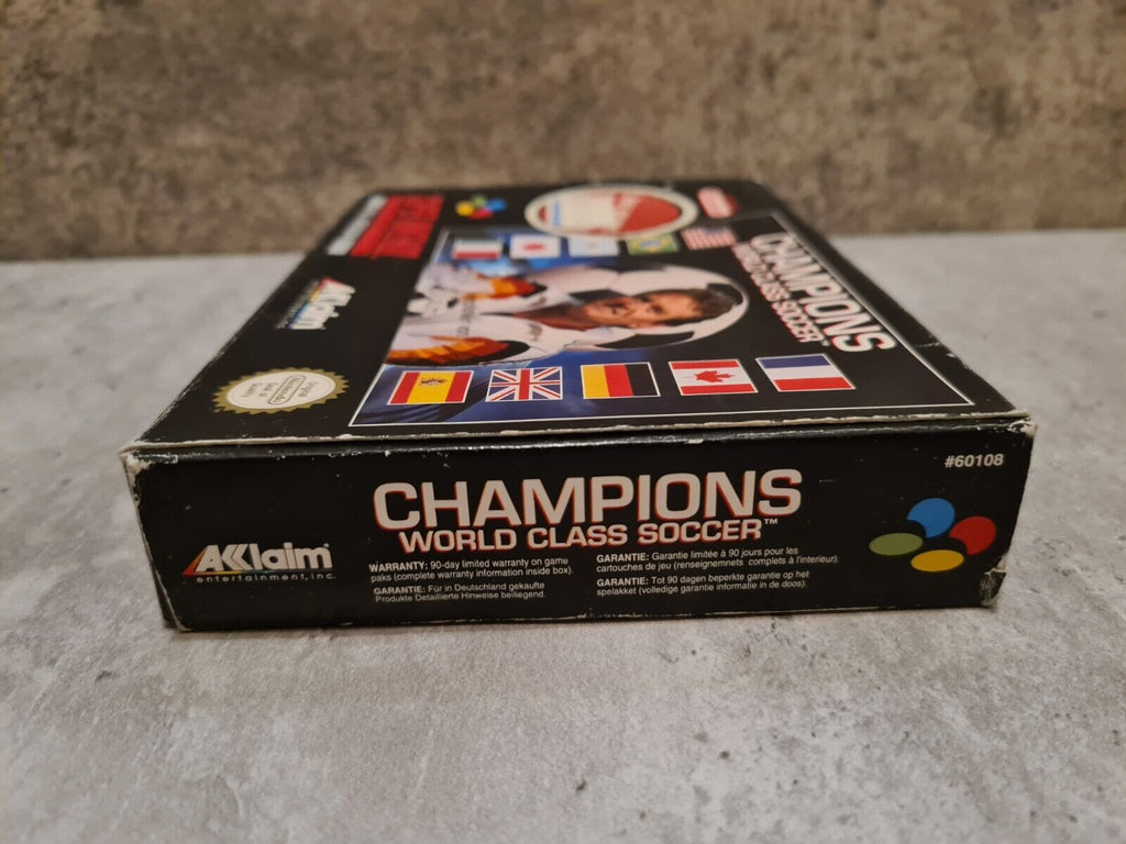 SNES Champions World Class Soccer mit OVP und Anleitung NOE - T-Retro-Games 