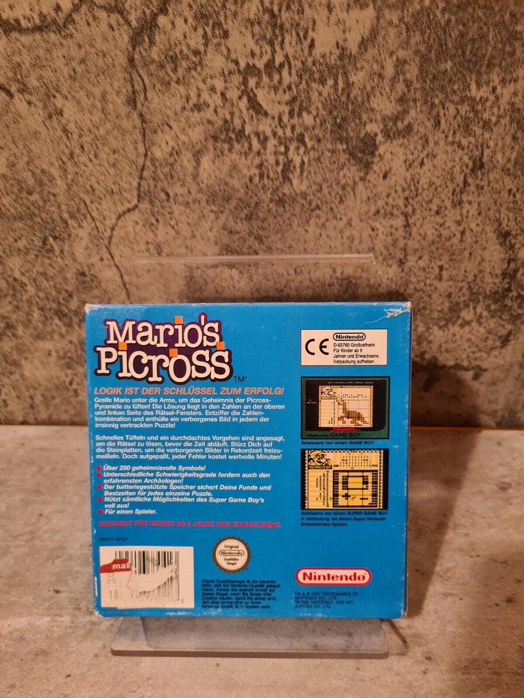 Nintendo Game Boy Classic Mario's Picross mit OVP und Anleitung NOE - T-Retro-Games 