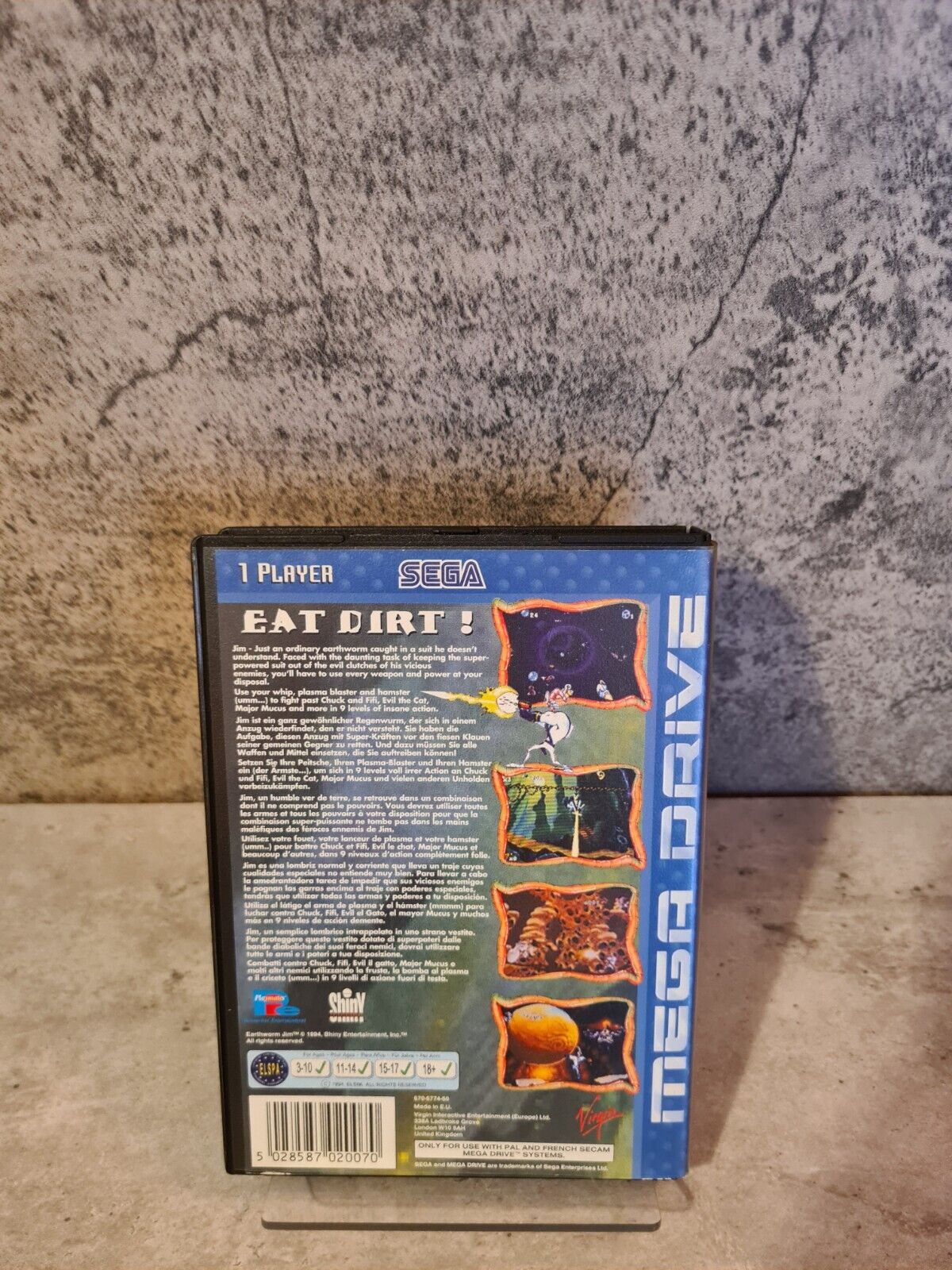 Sega Mega Drive Spiel Earthworm Jim mit OVP und Anleitung Multi Language - T-Retro-Games 