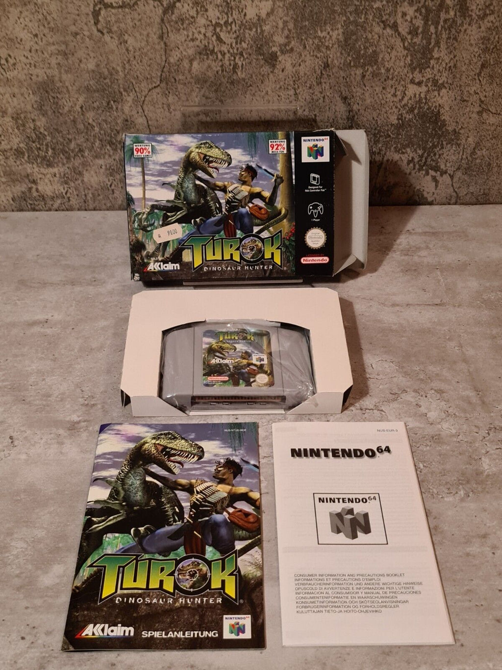 N64 Nintendo 64 Turok Dinosaur Hunter mit OVP und Anleitung NOE - T-Retro-Games 