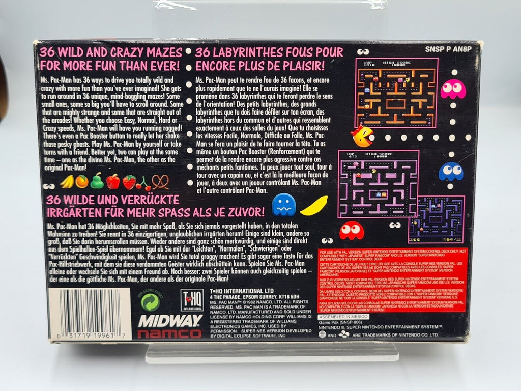 SNES Super Nintendo Ms. Pac-Man mit OVP und Anleitung EUR - T-Retro-Games 