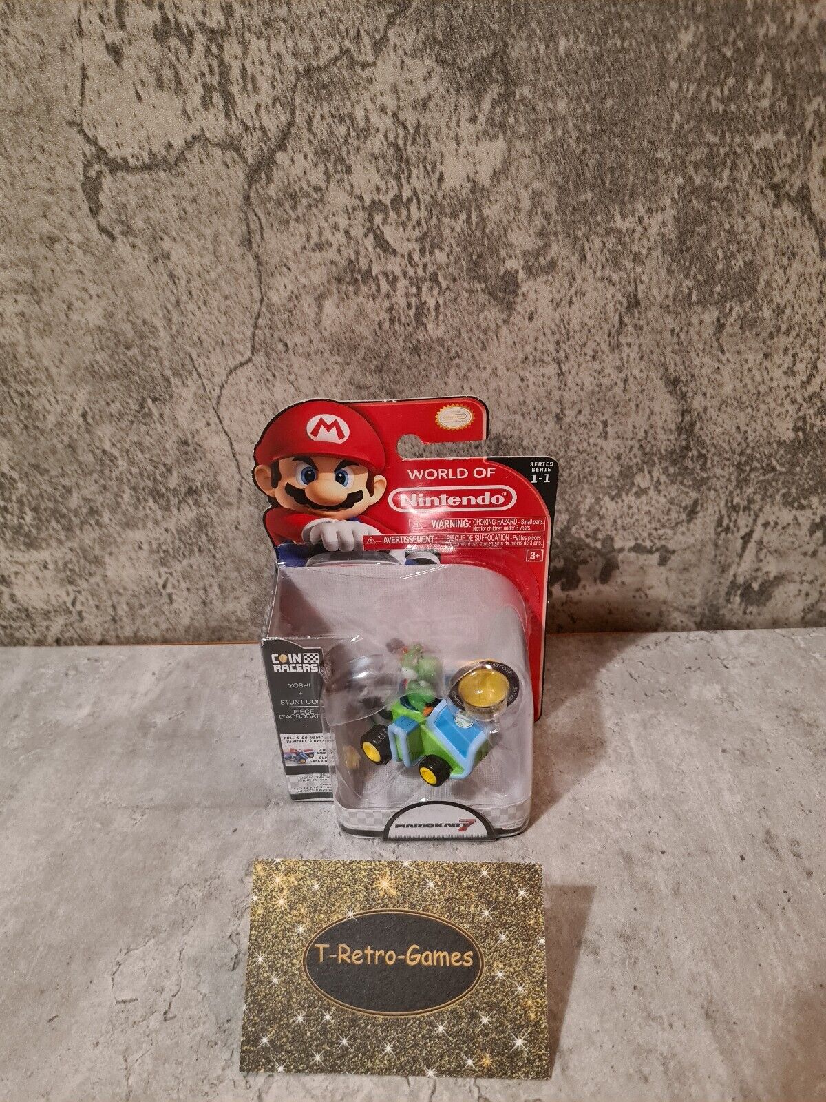 World of Nintendo Collectible Figur Yoshi with Stunt Coin Neu New Sealed - T-Retro-Games 