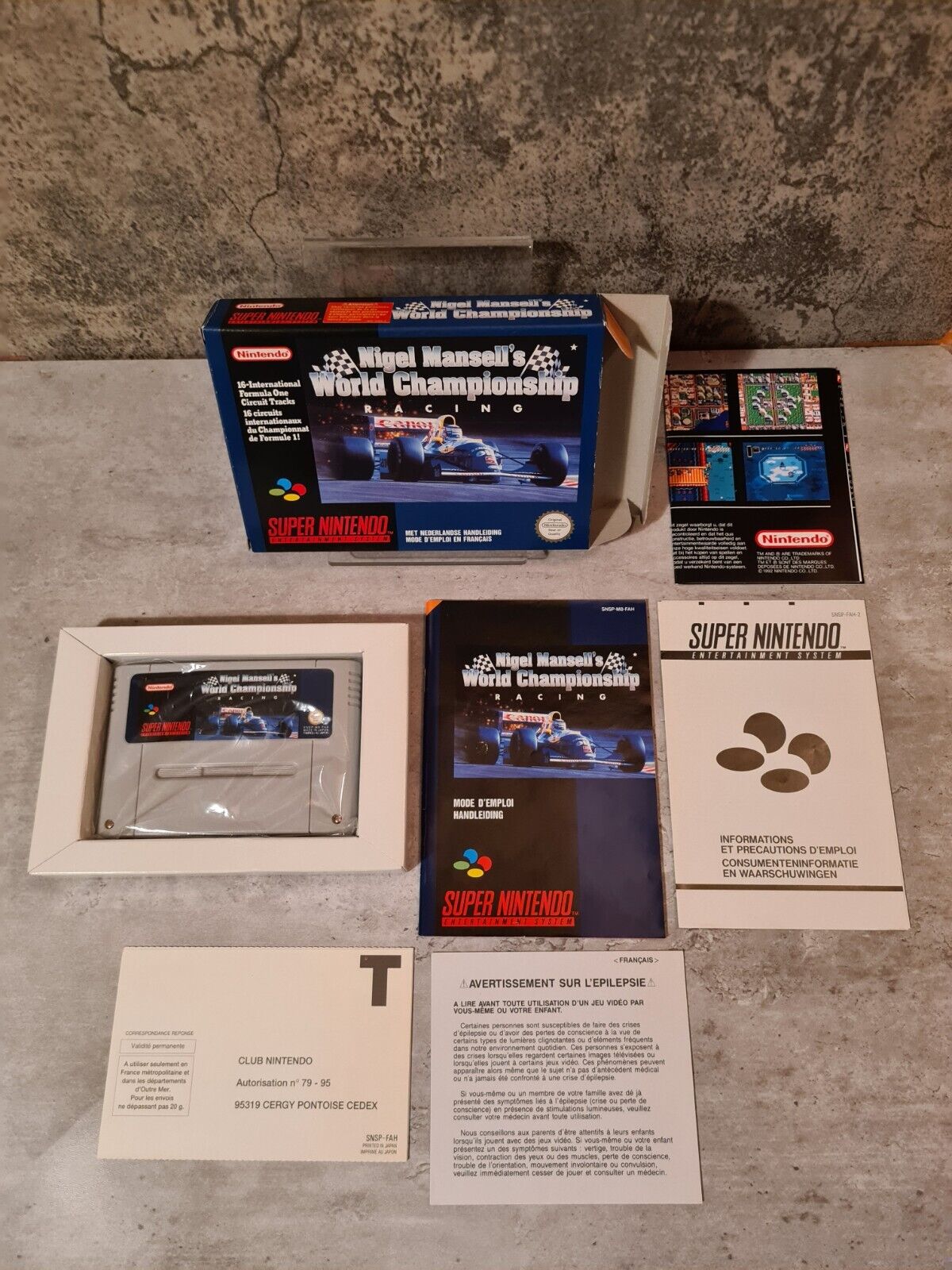SNES Super Nintendo Nigel Mansell's World Championship mit OVP und Anleitung FAH - T-Retro-Games 