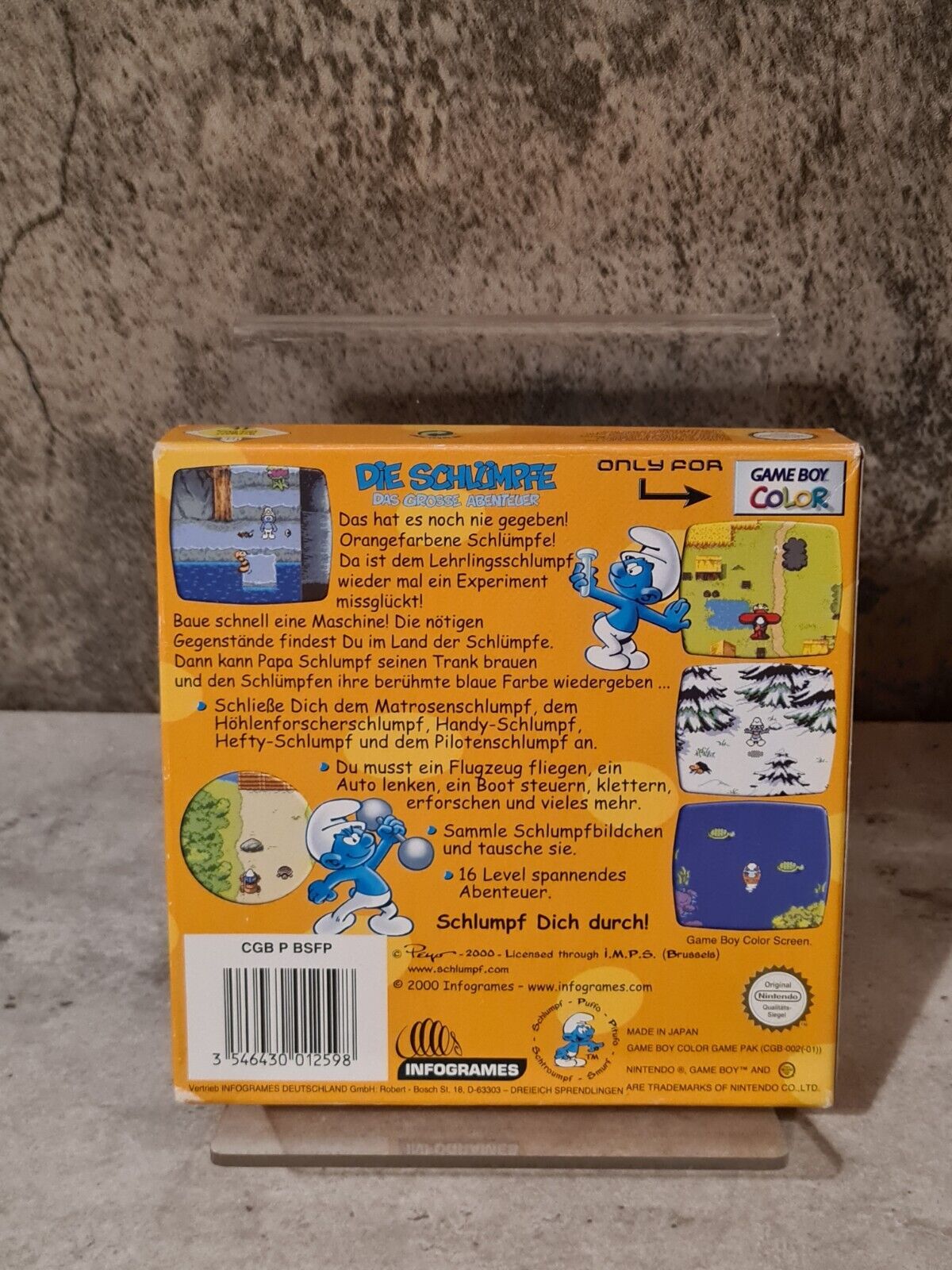 Game Boy Color Die Schlümpfe Das Grosse Abenteuer mit OVP und Anleitung NOE - T-Retro-Games 