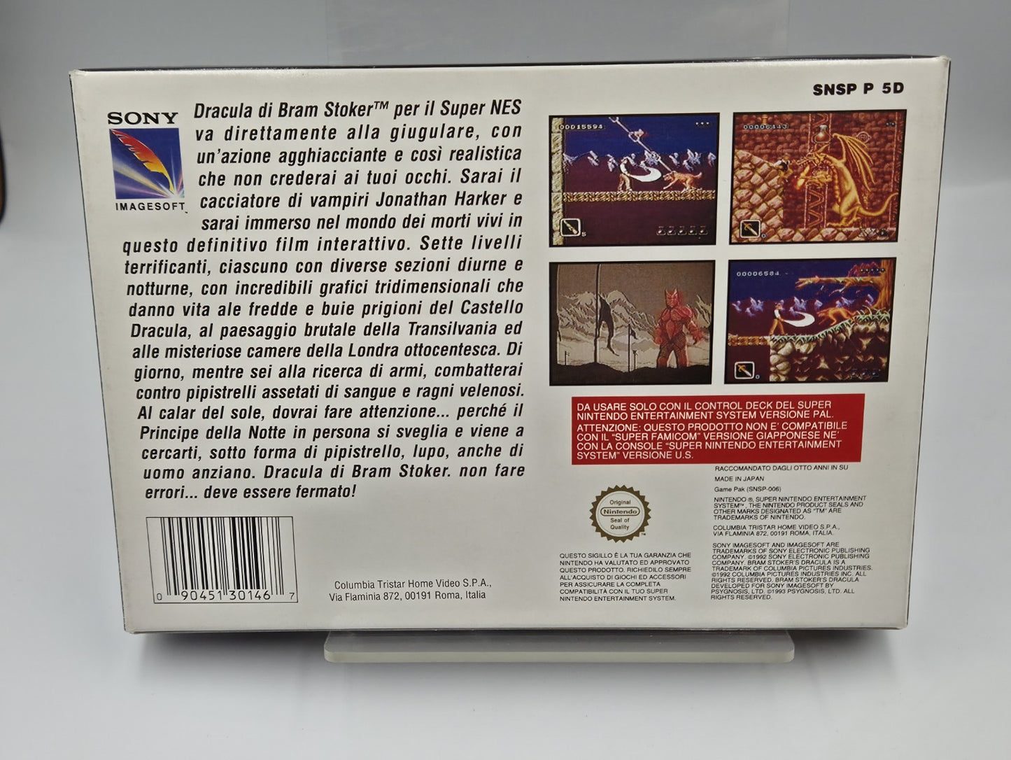 SNES Super Nintendo Spiel Bam Stoker's Dracula mit OVP und Anleitung ITA