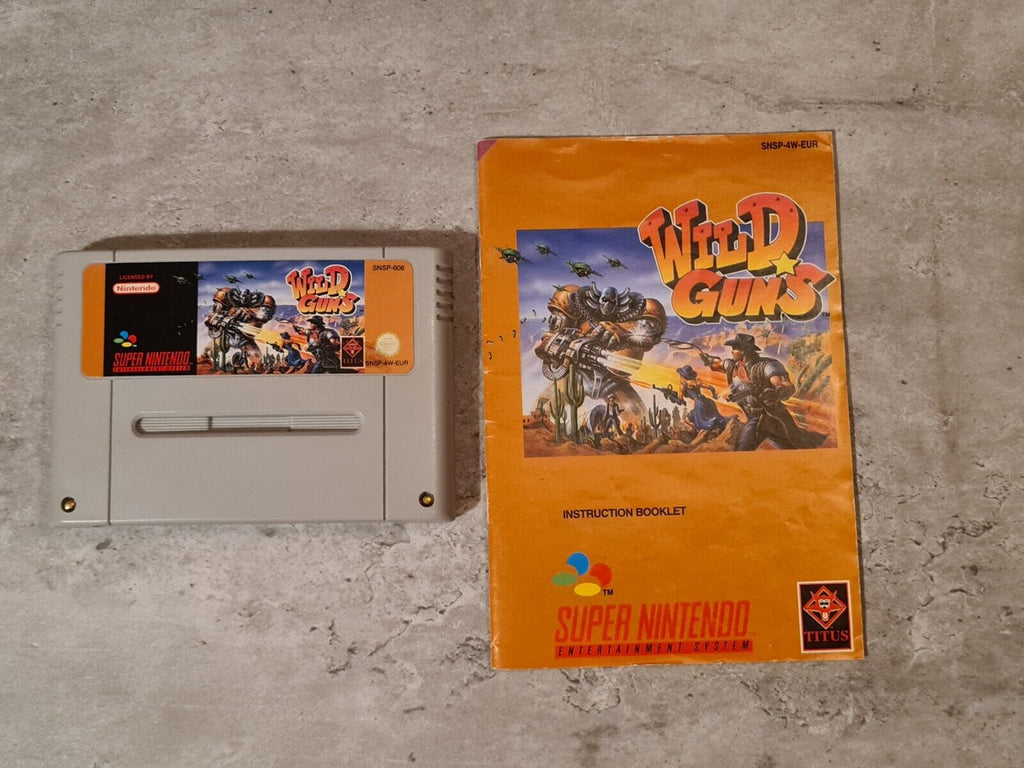 SNES Super Nintendo Wild Guns mit OVP und Anleitung EUR - T-Retro-Games 