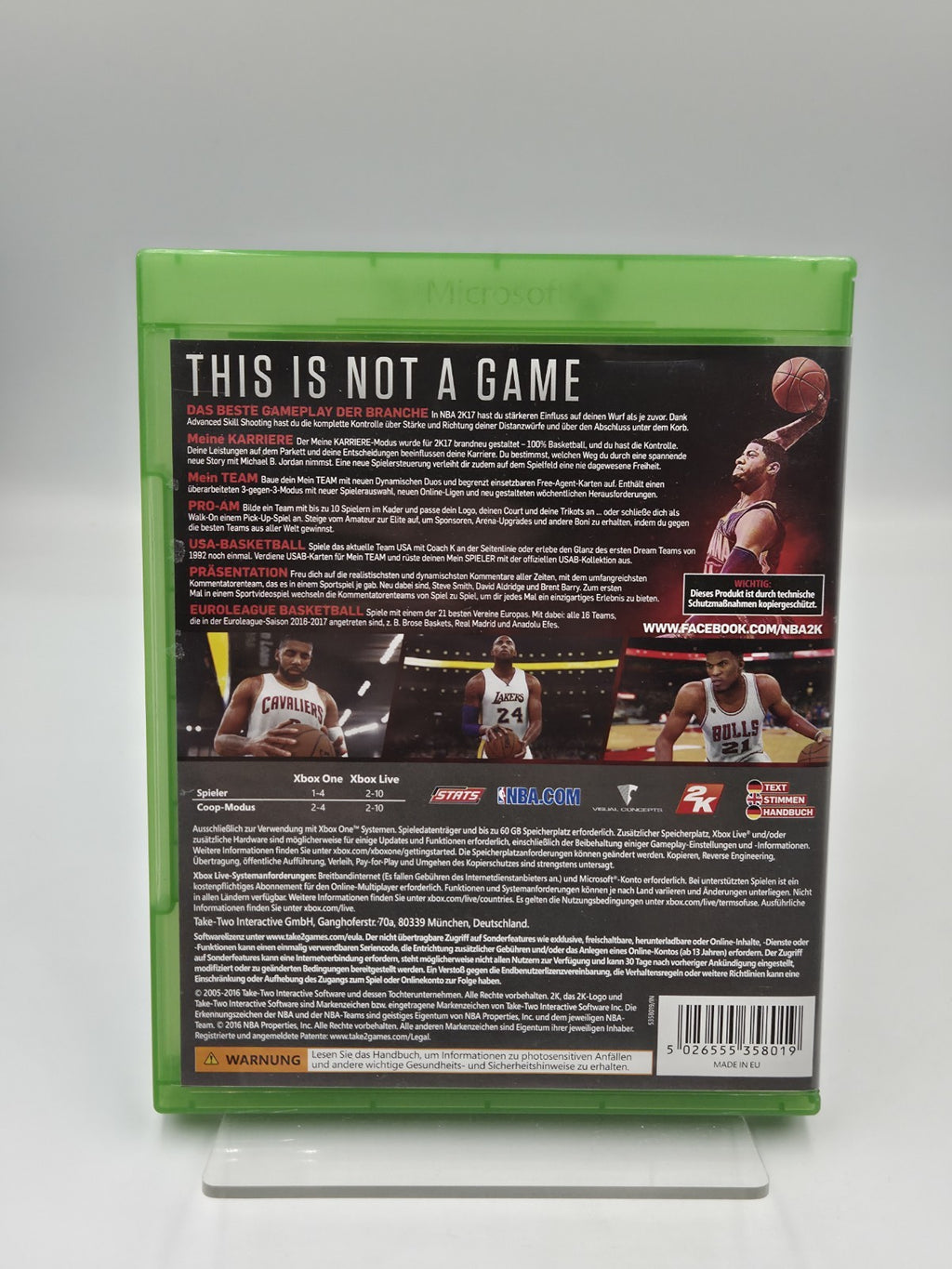 XBOXOne Spiel NBA 2K17 mit OVP und Anleitung Deutsch