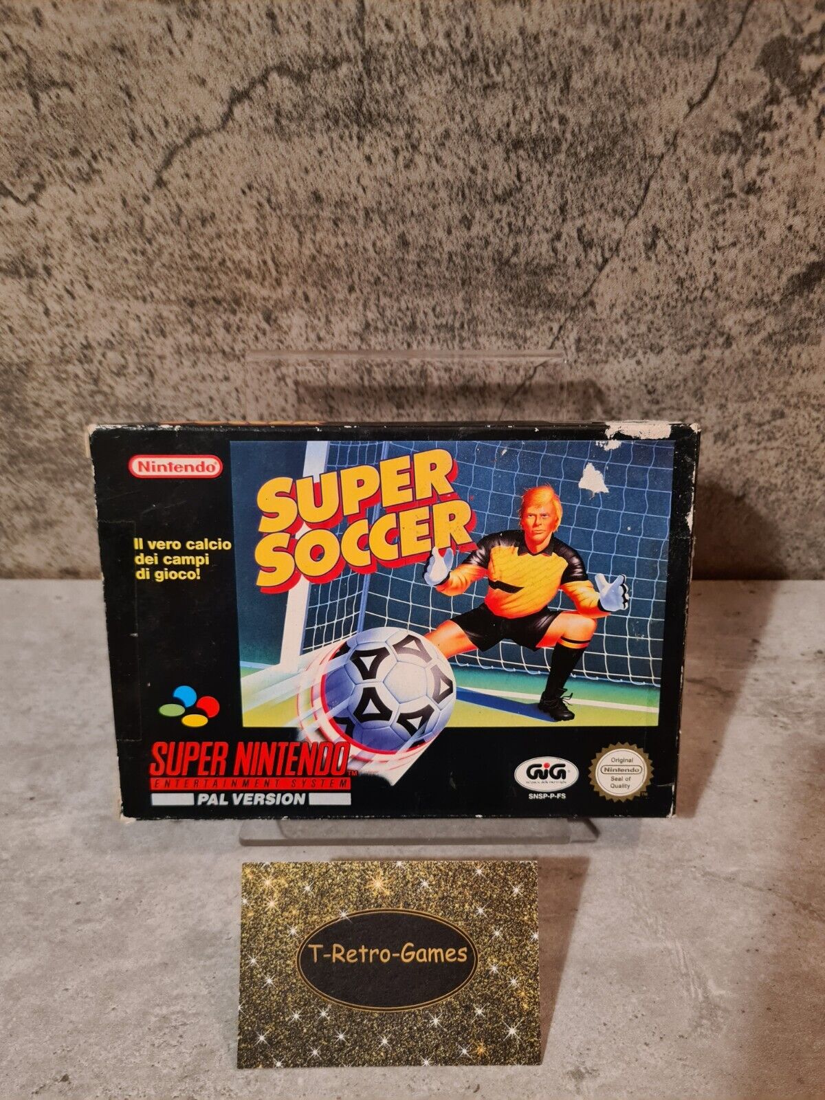 SNES Super Nintendo Super Soccer mit OVP und Anleitung ITA - T-Retro-Games 