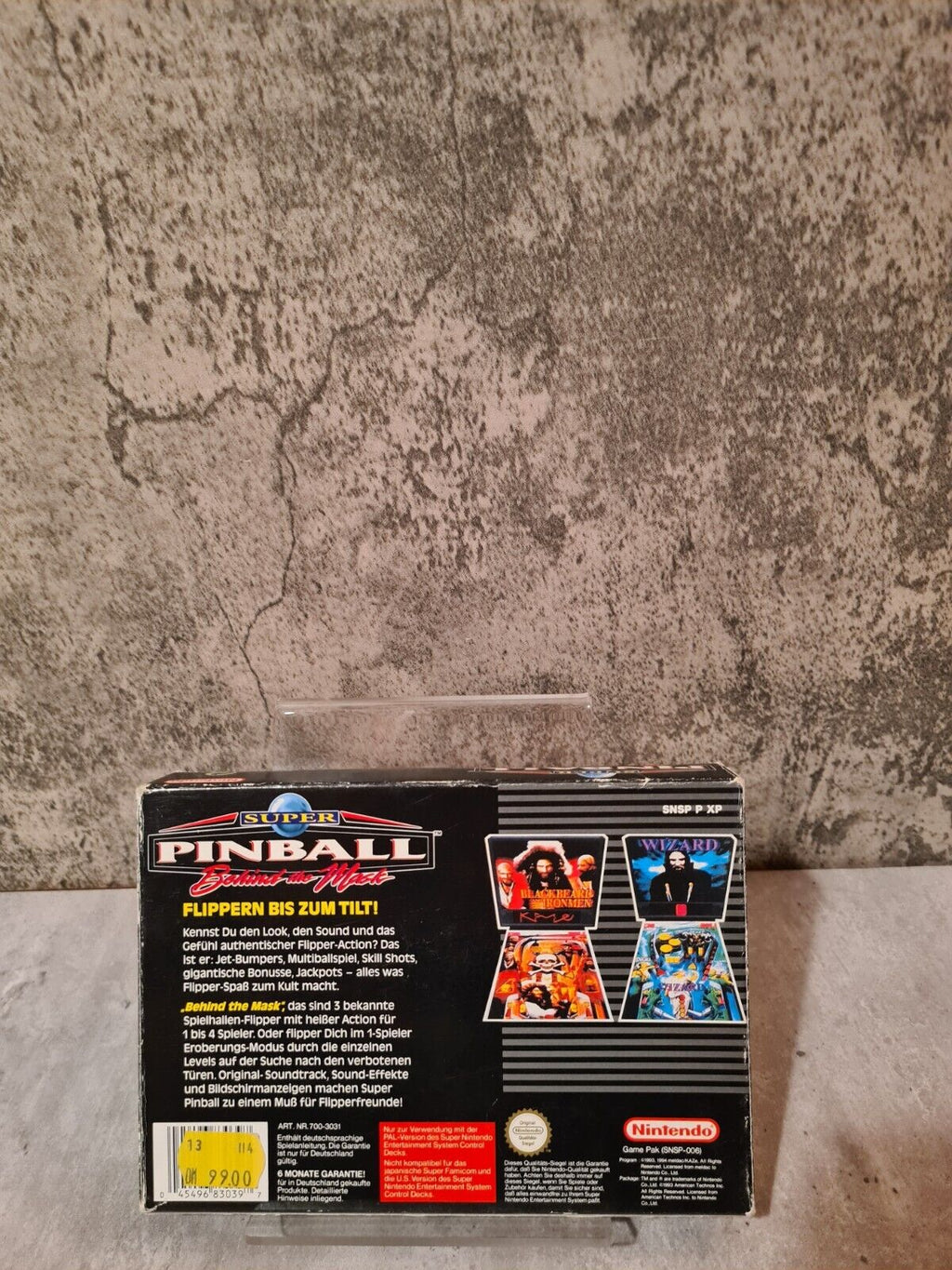 SNES Super Nintendo Super Pinball Behind The Mask mit OVP und Anleitung NOE - T-Retro-Games 
