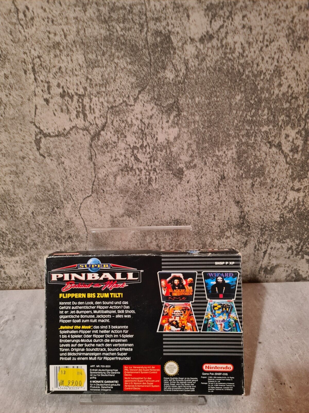 SNES Super Nintendo Super Pinball Behind The Mask mit OVP und Anleitung NOE - T-Retro-Games 