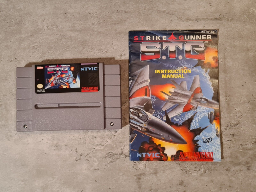 SNES Super Nintendo Strike Gunner S.T.G mit OVP und Anleitung NTSC-USA - T-Retro-Games 