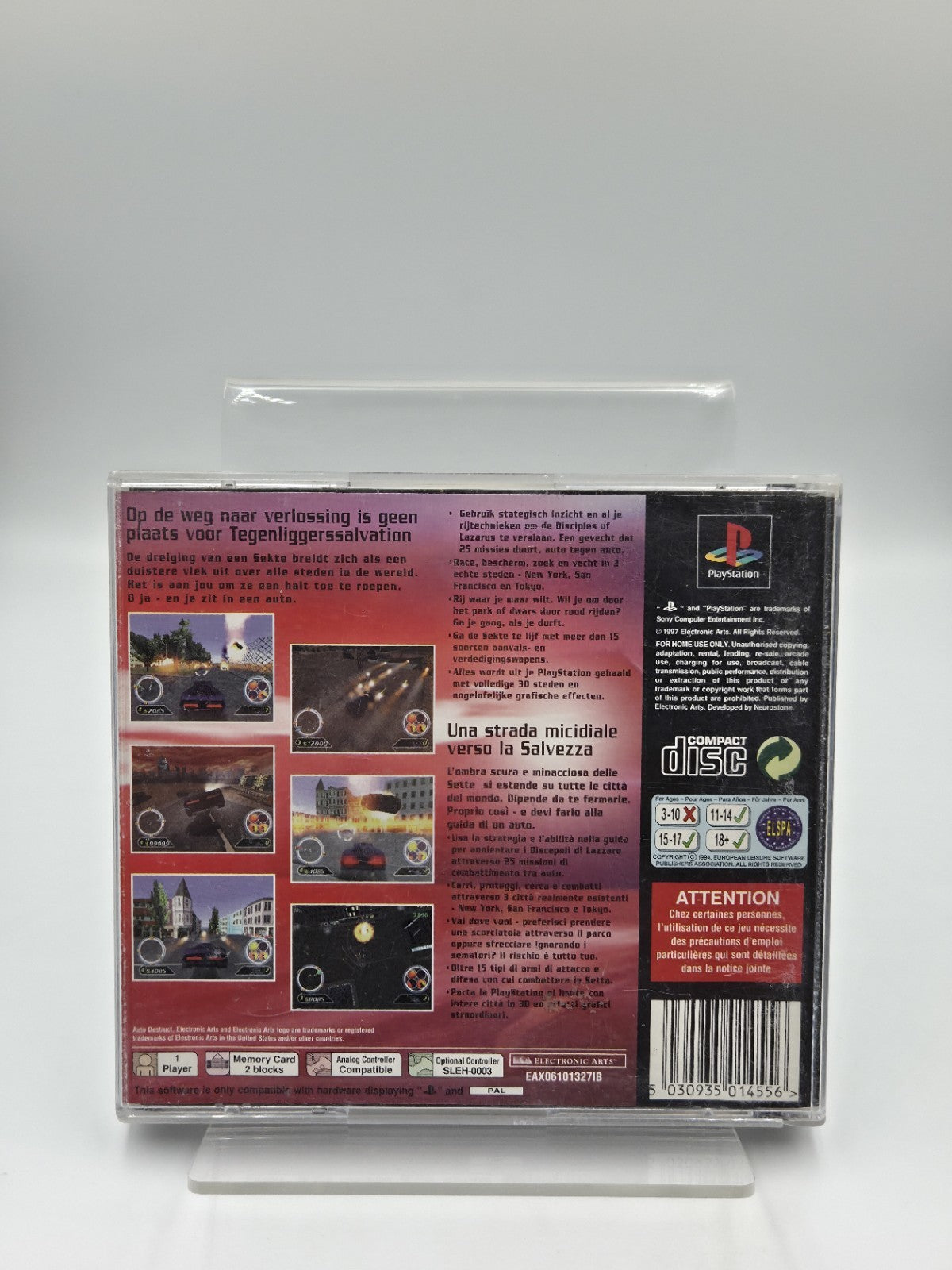 PS1 Playstation 1 Spiel Auto Destruct mit OVP und Anleitung Multilingual
