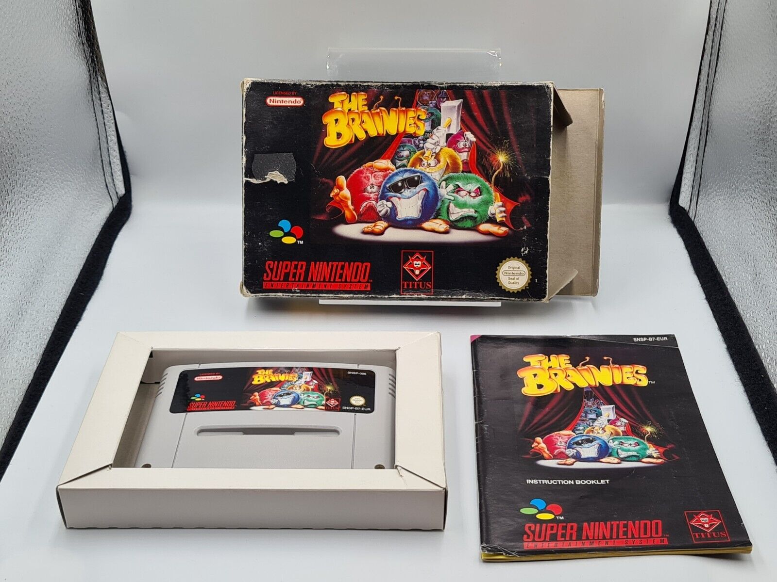 SNES Super Nintendo The Brainies mit OVP und Anleitung EUR - T-Retro-Games 