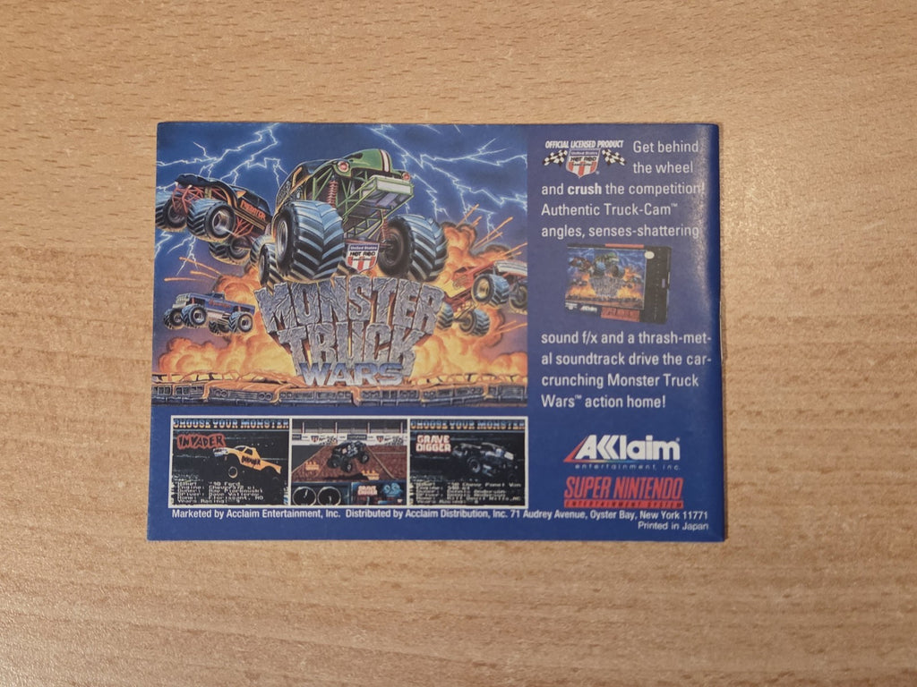 Game Boy Classic Monster Truck Wars Spielanleitung Instruction Booklet USA