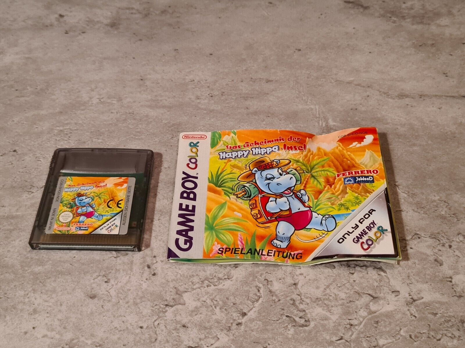 Gameboy Color Das Geheimnis der Happy Hippo Insel mit OVP und Anleitung NOE - T-Retro-Games 