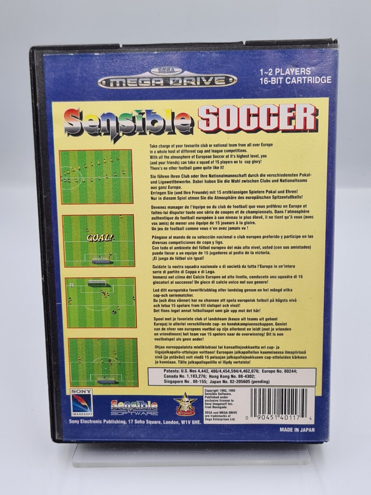 Sega Mega Drive Spiel Sensible Soccer mit OVP und Anleitung Multi Language - T-Retro-Games 