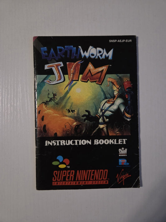 SNES Super Nintendo Earthworm Jim Spielanleitung Instruction Booklet EUR