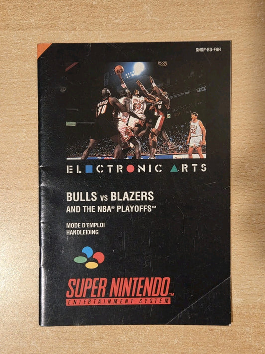 SNES Super Nintendo Bulls vs Blazers Spielanleitung Instruction Booklet FAH