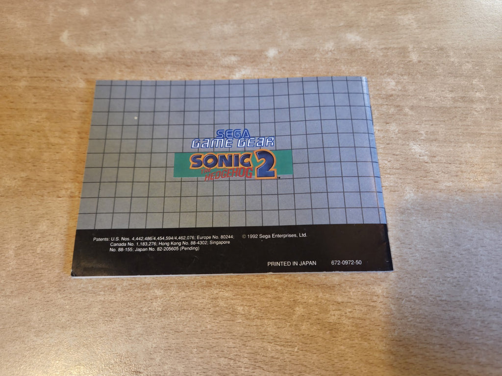 Sega Game Gear Sonic The Hedgehog 2 Spielanleitung Instruction Booklet 