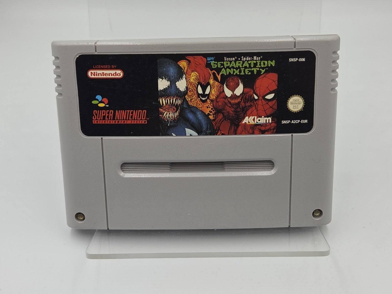 SNES Super Nintendo Venom Spider-Man Separation Anxiety Modul EUR