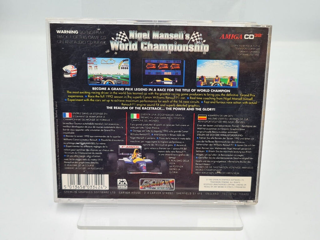 Amiga CD-32 Nigel Mansell's World Championship Multi Language - T-Retro-Games 