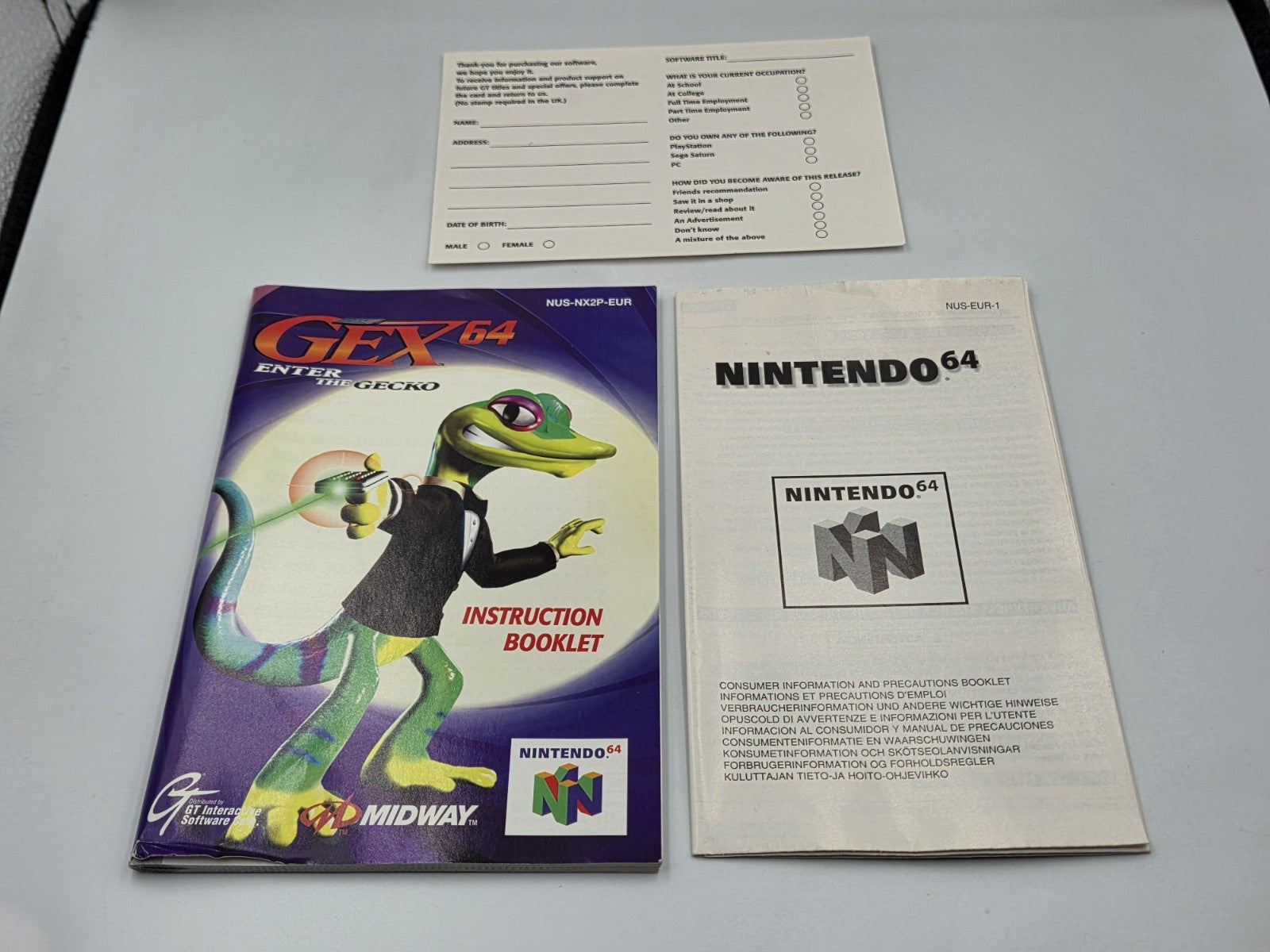 N64 Nintendo 64 Gex 64 Enter The Gecko mit OVP und Anleitung EUR