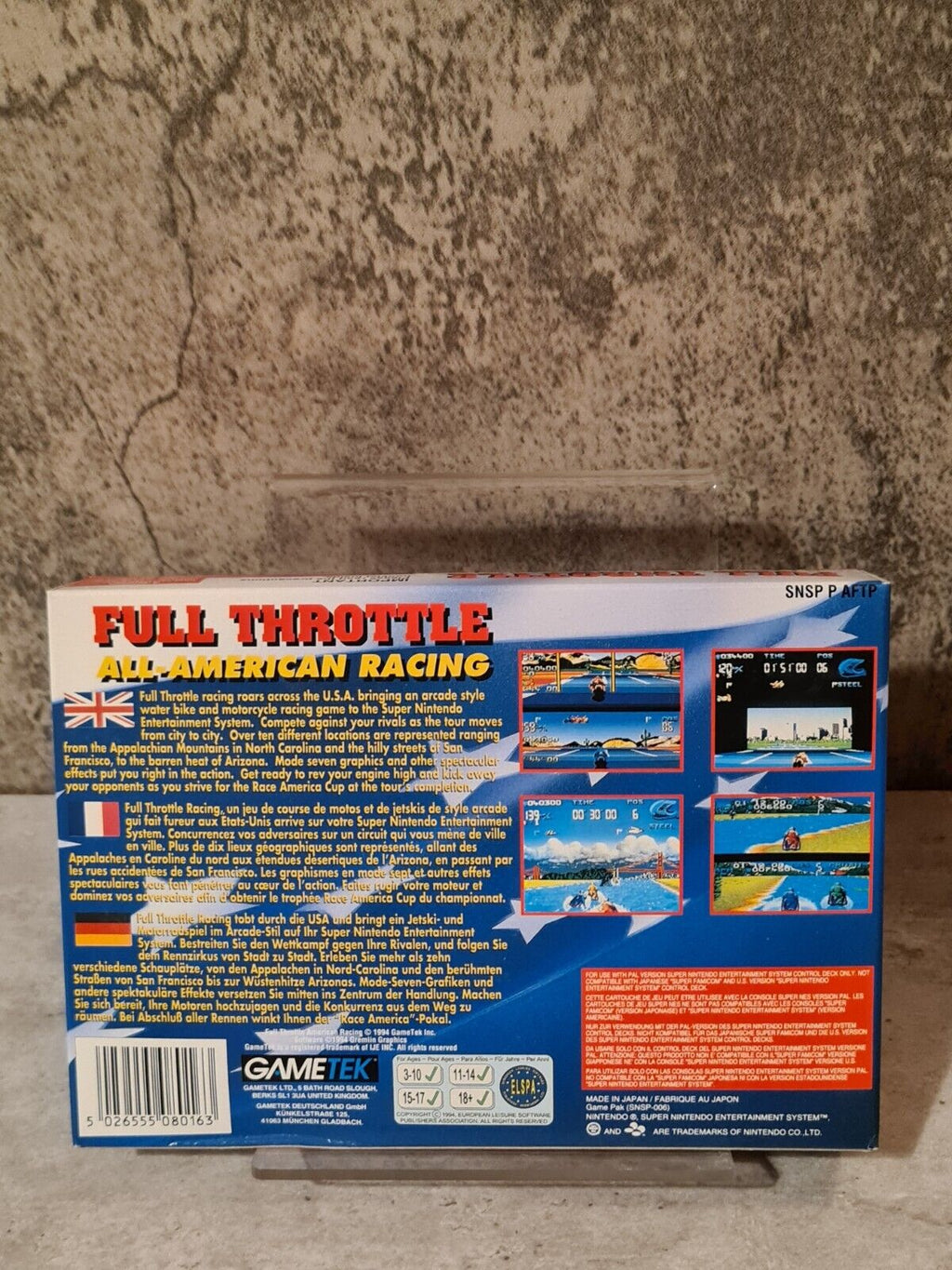 SNES Super Nintendo Full Throttle All American Racing New Old Stock Neu NEW - T-Retro-Games 