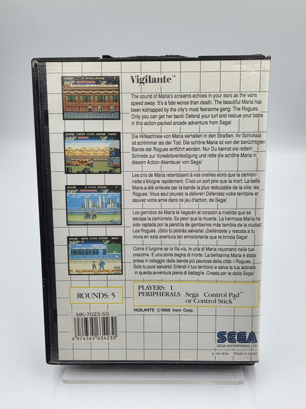 Sega Master System Vigilante mit OVP und Anleitung Multilingual 