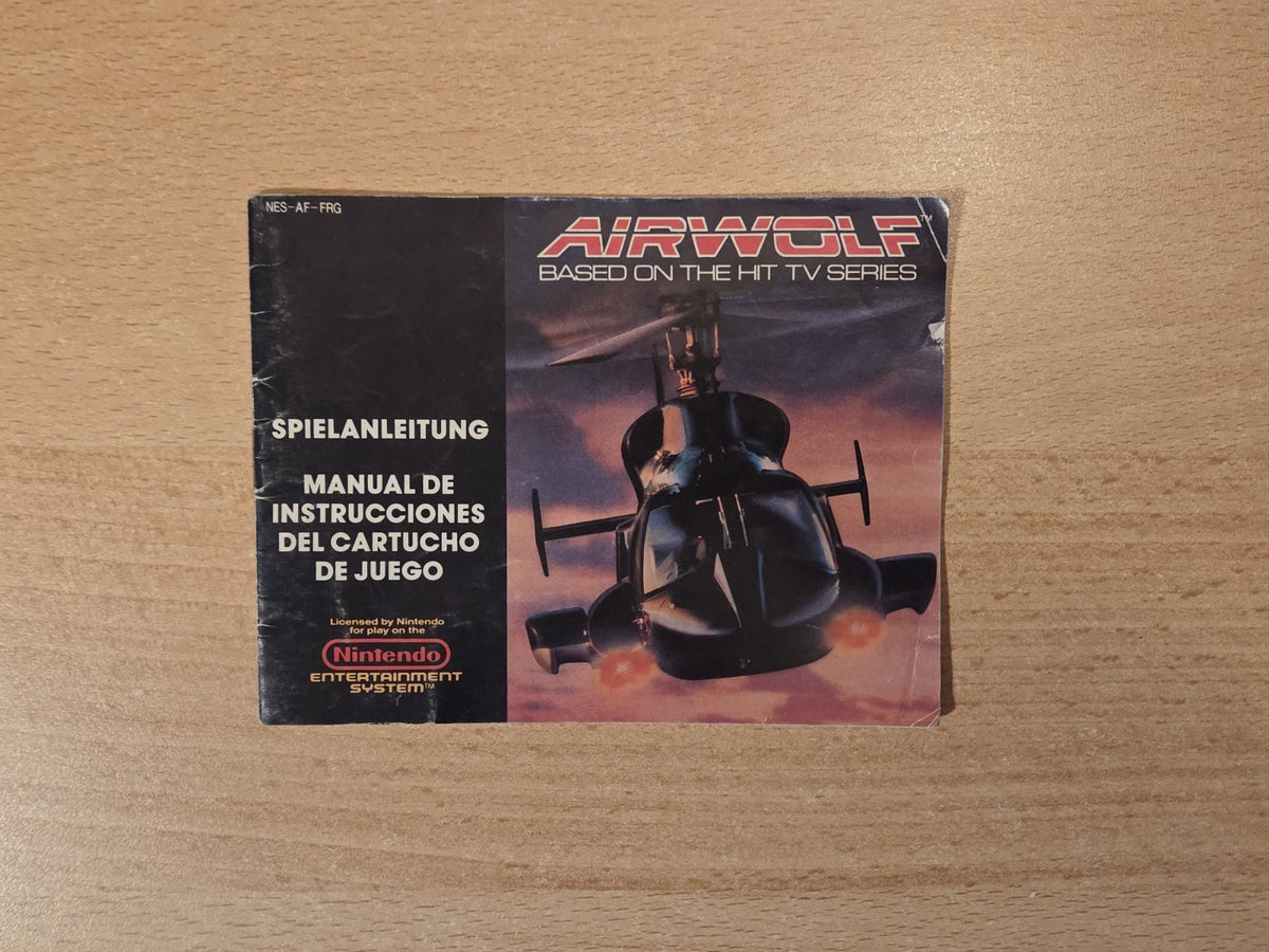 NES Airwolf Spielanleitung Instruction Booklet FRG