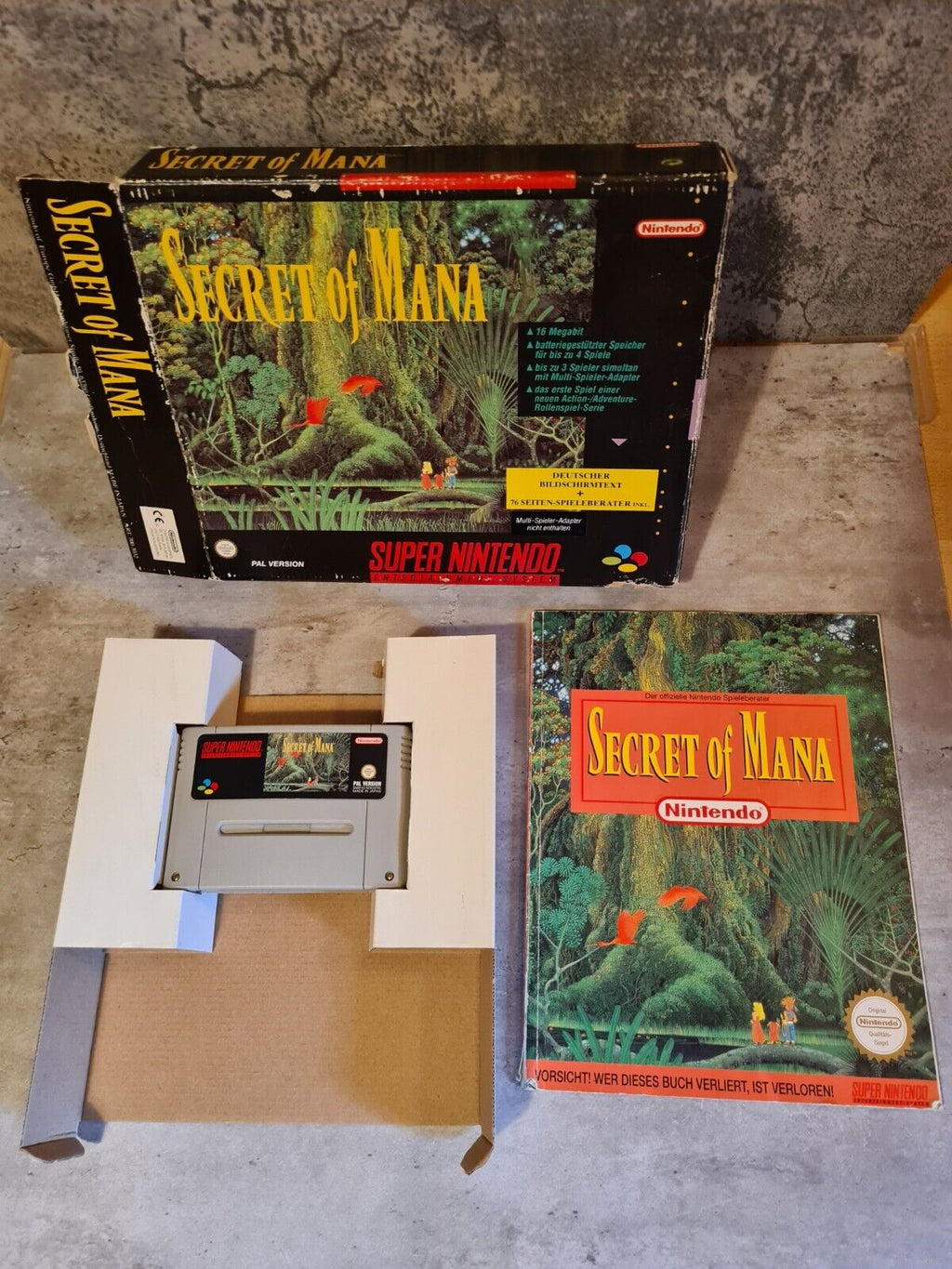 SNES Super Nintendo Secret of Mana mit OVP und Spieleberater NOE Big Box - T-Retro-Games 