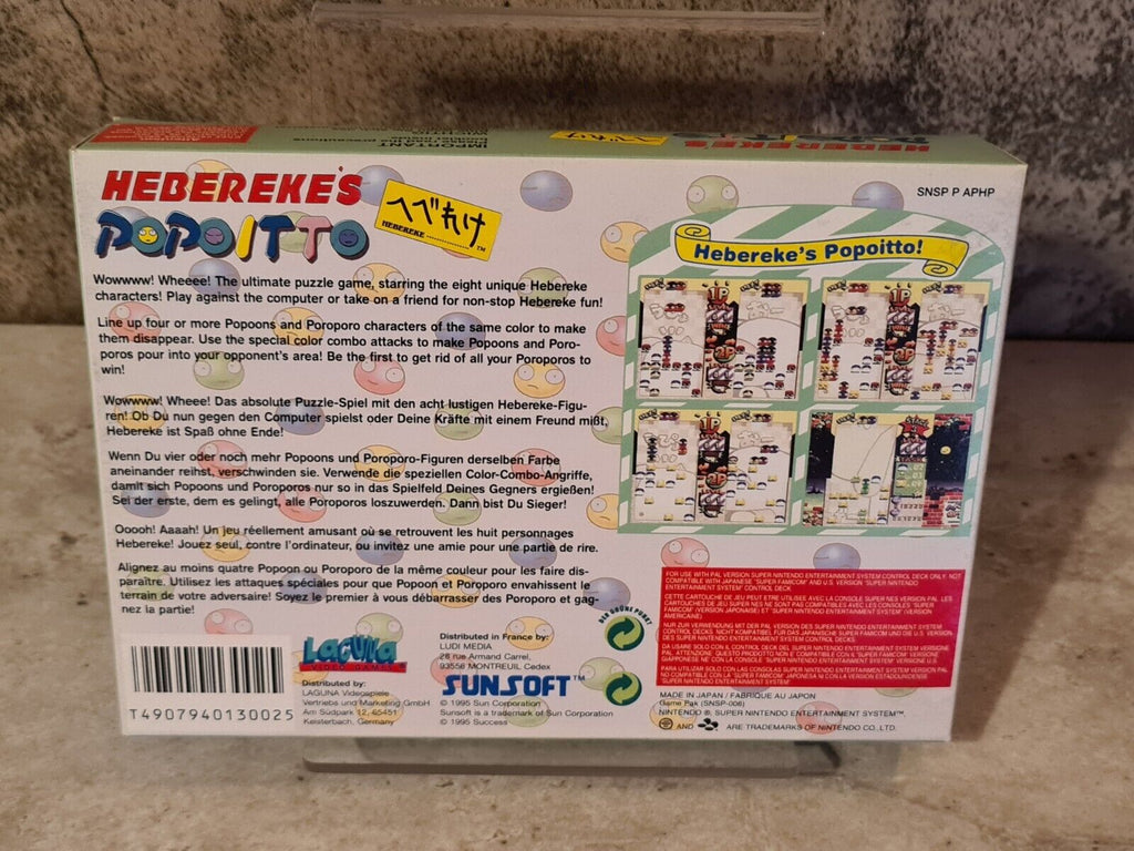 SNES Super Nintendo Heberekes Popoitto New Old Stock Neu unbenutzt - T-Retro-Games 