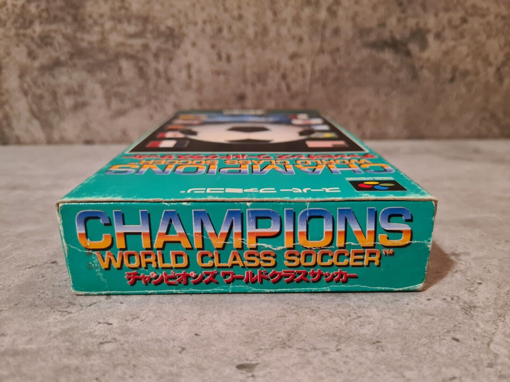 SFC Super Famicom Champions World Class Soccer mit OVP und Anleitung + Poster - T-Retro-Games 